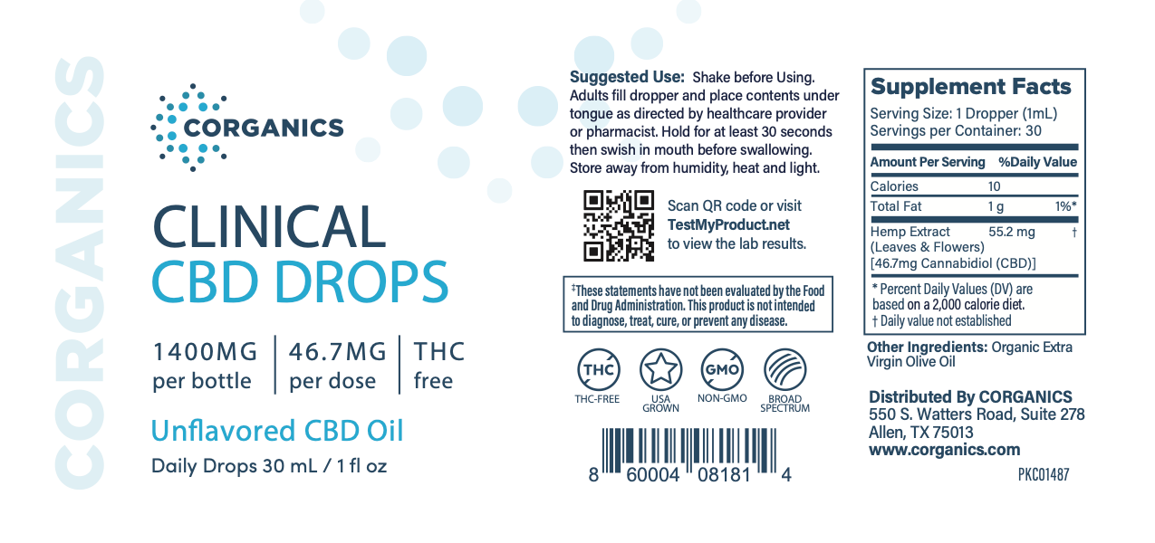Corganics Clinical CBD Drops™ - Patient