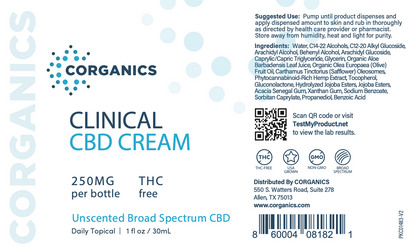 Corganics Clinical CBD Cream™ - HCP